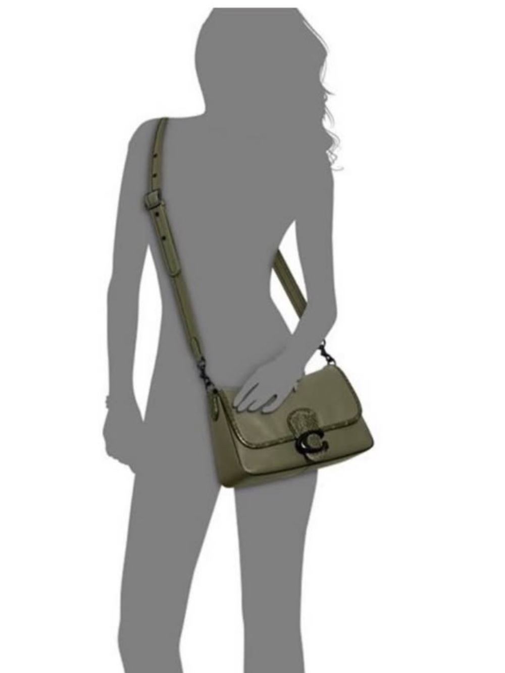 RARE Coach Soft Tabby green purse with snake detail - Picture 3 of 8